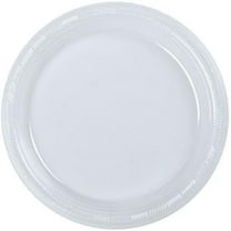 EcoQuality 10 inch Clear Round Dinner Plastic Plates – Disposable Elegant for Parties Weddings Catering Events Buffets Premium Sturdy for Hot and Cold Food Stylish Tableware (50)
