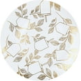 thumbnail image 1 of EcoQuality 10" inch Round Plastic Plates White Hanukkah Dinner Plates with Gold Chanukah Dreidel Design Hanukkah Party Disposable Dessert China Like Heavy Duty Charger Plate Kosher (90), 1 of 2