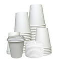 thumbnail image 1 of EcoQuality 10 oz White Hot Drink Paper Cups with White Dome Lids - Disposable Paper Coffee Cups perfect for Tea, Latte's, Coffee Shops, Restaurant Grade (25), 1 of 4