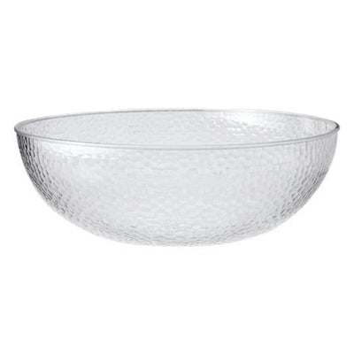 EcoQuality 12" Hammered Clear Bowl - Disposable Plastic Soup Bowls, Heavy Duty Plastic Salad Bowls, Dessert Bowl for Baby Showers, Weddings, Birthday Party (2)