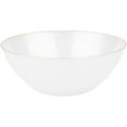 thumbnail image 1 of EcoQuality 12 oz Pearl White Plastic Round Bowls with Gold Rim - Disposable Plastic Soup Bowls, Heavy Duty Plastic Salad Bowls, Dessert Bowl for Baby Showers, Weddings, Birthday Party (20 Pack), 1 of 3