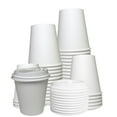 thumbnail image 1 of EcoQuality 12 oz White Hot Drink Paper Cups with White Dome Lids - Disposable Paper Coffee Cups perfect for Tea, Latte's, Coffee Shops, Restaurant Grade (250), 1 of 4
