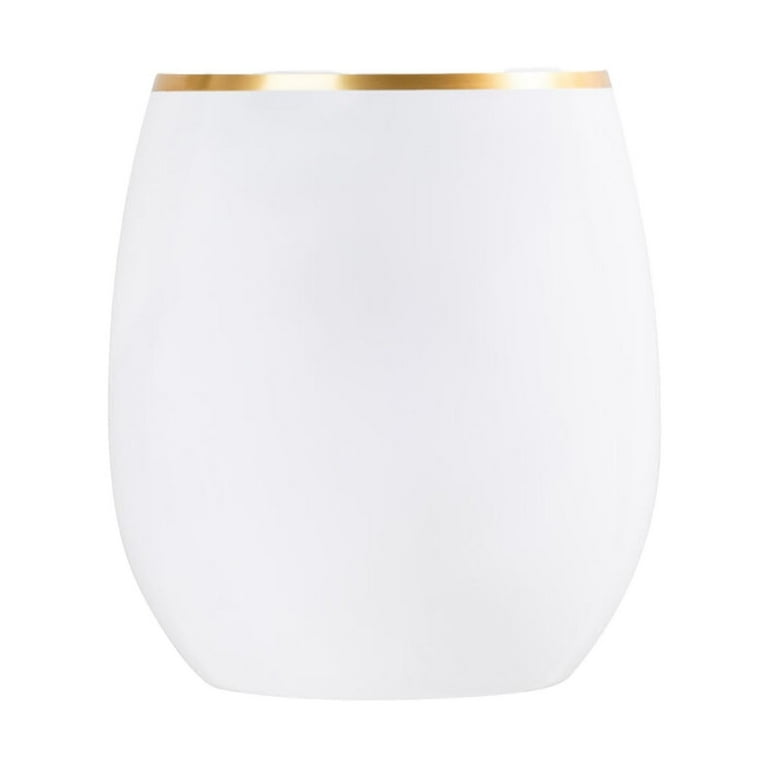 https://i5.walmartimages.com/seo/EcoQuality-12-oz-White-Plastic-Stemless-Wine-Glasses-Gold-Rim-Disposable-Unbreakable-Shatterproof-Elegant-Reusable-Tumbler-Partys-Weddings-Ideal-Indo_2eec2481-70e6-488c-aff1-9b49f3c1ad72.8609da165f55a377b216ed49a3695b4b.jpeg?odnHeight=768&odnWidth=768&odnBg=FFFFFF