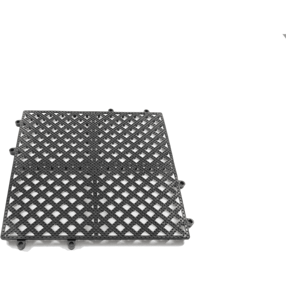 EcoQuality 12 x 12 Inch Black Interlocking Bar Mat - Non Slip Drain Mat - For Bar Counter, Restaurants, Bars, Cafes, and Beverage Stations (1)