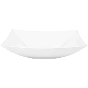 EcoQuality 128 oz Pearl White Rectangle Plate – Elegant Disposable & Reusable Plastic Plate for Appetizers, Desserts & Snacks – Sturdy, Tableware for Weddings, Parties, Catering & Events (10)