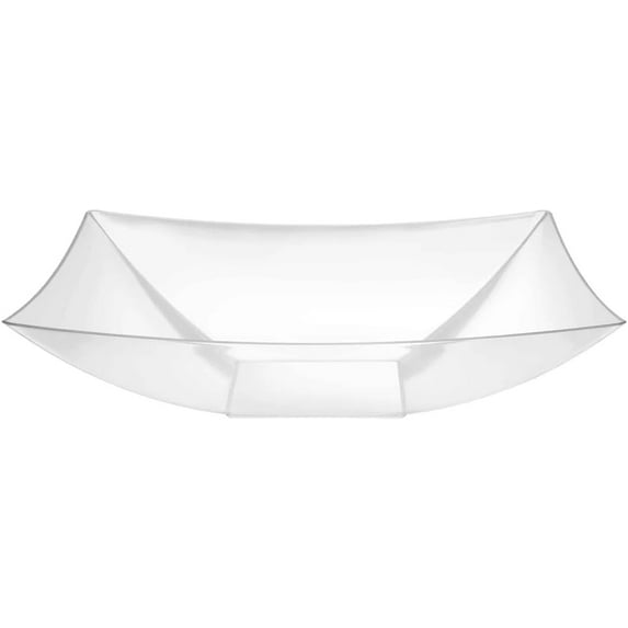 EcoQuality 128oz Clear Rectangle Plate – Elegant Disposable & Reusable Plastic Plate for Appetizers, Desserts & Snacks – Sturdy, Tableware for Weddings, Parties, Catering & Events (25)