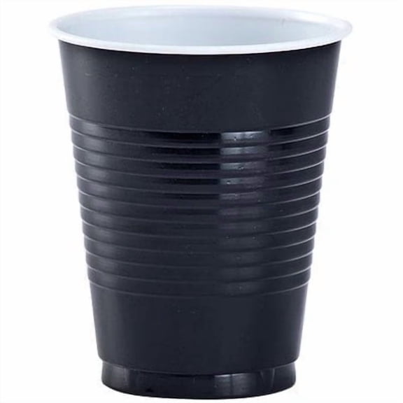 EcoQuality 12oz Black Plastic Cup - Disposable Clear Plastic Cups - Eco-friendly Cold Cups for Home, Office, Events, Wedding, Parties (20)