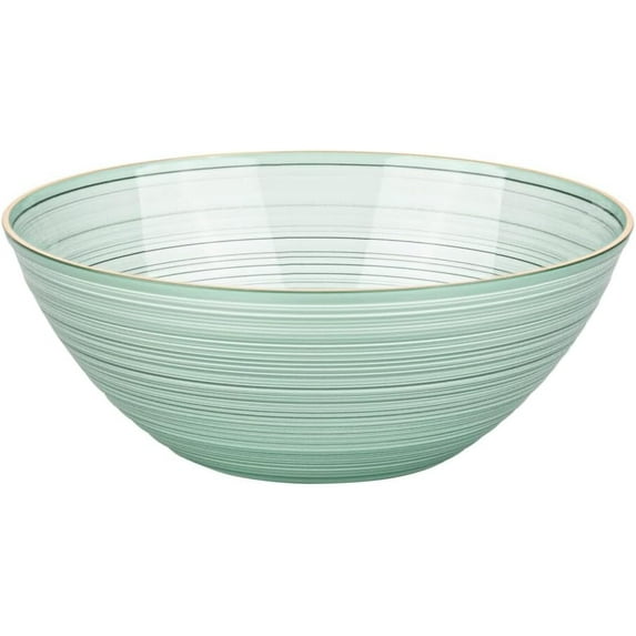 EcoQuality 12oz Translucent Green Plastic Round Bowls with Gold Rim - Disposable Translucent Plastic Soup Bowls, Heavy Duty Salad Bowls, Dessert Bowl, Baby Showers, Weddings, Birthday Party (240 Pack)