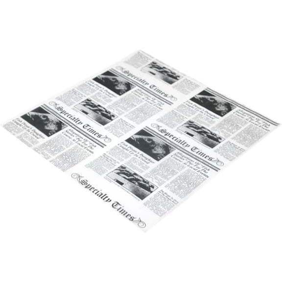 EcoQuality 12x12 in Newspaper Print Pattern Basket Liner Sheets, Grease Resistant Food Wrap for Baskets, Sandwiches, Burgers, Fries, and Takeout (1000)