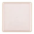 thumbnail image 1 of EcoQuality 13" inch Disposable Square Translucent Pink Plastic Plates with Gold Rim, China Like Party Plates, Heavy Duty Charger Plate, Dinner, Weddings, Baby Showers, Catering, Non Toxic (36), 1 of 3
