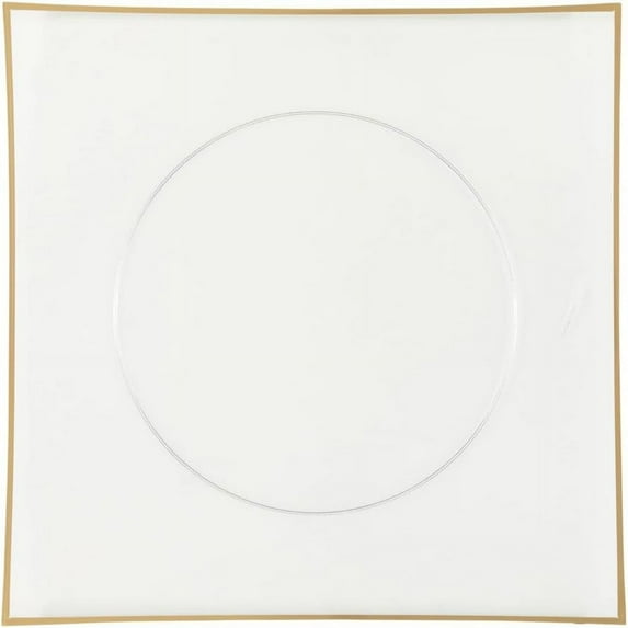 EcoQuality 13" inch Flat Square Charger Clear Plastic Plates with Gold Rim - China Like Party Plates, Heavy Duty Large Disposable Dinner Salad Plate Weddings, Serveware, Baby Showers (44)