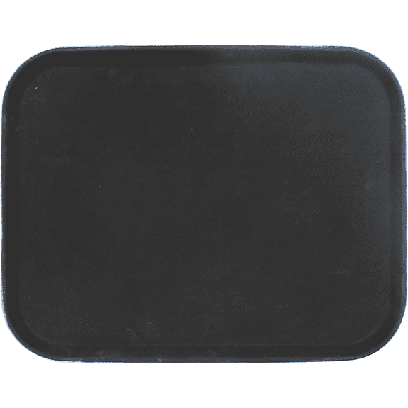 EcoQuality 14 x 18 Inch Black Fiberglass Rectangular Tray - Commercial Food Service Non Slip Serving Tray - for Restaurants, Cafeterias (12)