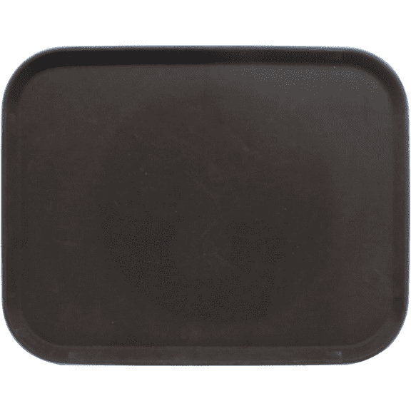EcoQuality 14 x 18 Inch Brown Fiberglass Rectangular Tray - Commercial Food Service Non Slip Serving Tray - for Restaurants, Cafeterias (12)