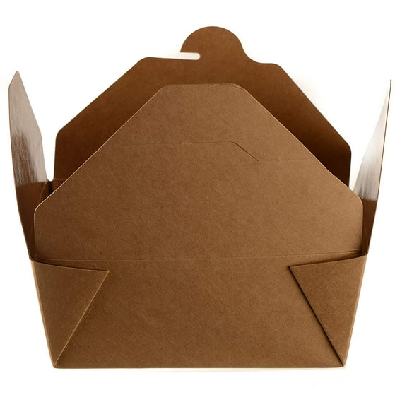EcoQuality [150 PACK] Take Out Food Containers 45 oz Kraft Brown Paper Take Out Boxes Microwaveable Grease Resistant - To Go Containers - Restaurant, Catering, Food Truck - Recyclable Lunch Box #8