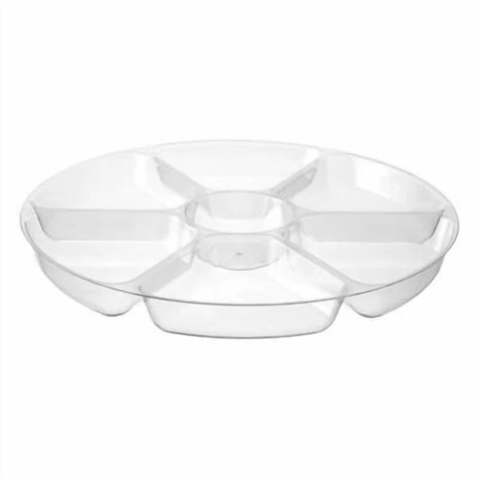 EcoQuality 16" 7-Compartment Clear Tray  Disposable Serving Platter for Catering, Parties, Events, Buffets, Weddings, Banquets, Food Display, Lightweight and Durable (1)
