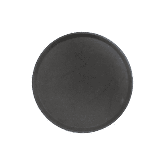 EcoQuality 16 Inch Black Fiberglass Round Tray - Commercial Food Service Non Slip Serving Tray - for Restaurants, Cafeterias, Food Service, Bars (1)