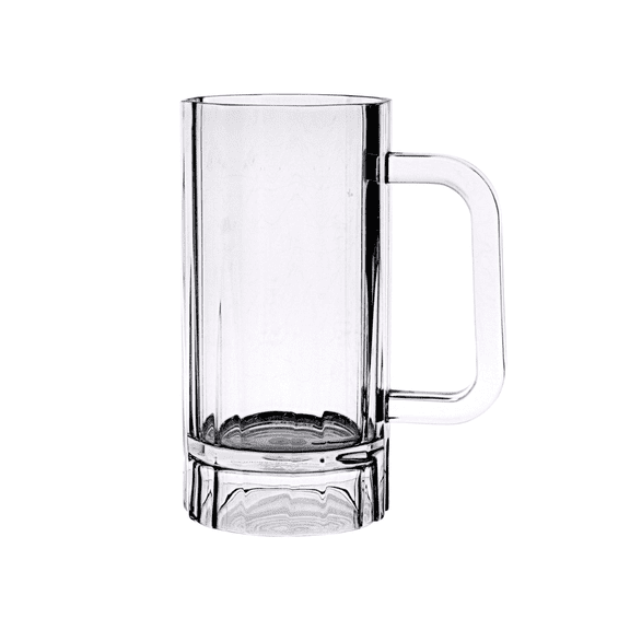 EcoQuality 16oz Polycarbonate Clear Beer Mug with Handle - Beer, Soda, Juice, and Beverages - For Bars, Lounges, Restaurants, Events, and Parties (16)
