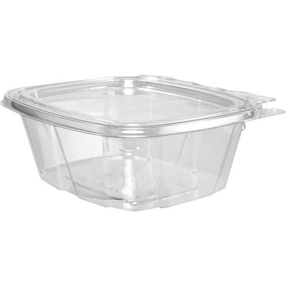 EcoQuality 16oz Tamper Resistant Clear Pet Hinge Container - For Salads, Fruits, Desserts, and Meal Prep Food Storage (25)