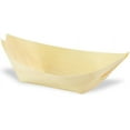 thumbnail image 1 of EcoQuality 2.5oz Disposable Compostable Wooden Food Tray Boat 3x5x1.3 Inch Small Serving Boats for Appetizers Dipping Sauces Ketchup Snacks Catering Food Trucks and Party Supplies (100), 1 of 3