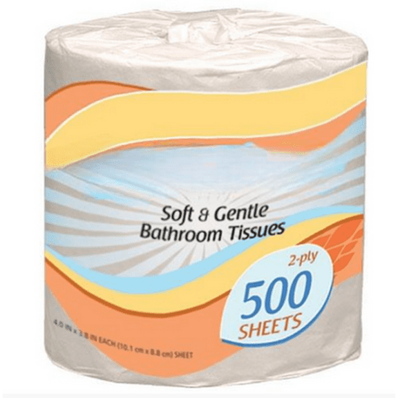 EcoQuality 2 Ply Toilet Tissue Roll 400 Sheet - Soft Toilet Bathroom Tissue Rolls (12)