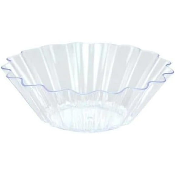 EcoQuality 2 oz Clear Mini Plastic Fanflair Dish Disposable Dish for Appetizers Desserts Snacks Tastings and Samples Ideal for Catering Buffet Tables Weddings Parties Events (60)