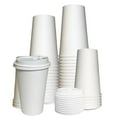 thumbnail image 1 of EcoQuality 20 oz White Hot Drink Paper Cups with White Dome Lids - Disposable Paper Coffee Cups perfect for Tea, Latte's, Coffee Shops, Restaurant Grade (300), 1 of 4
