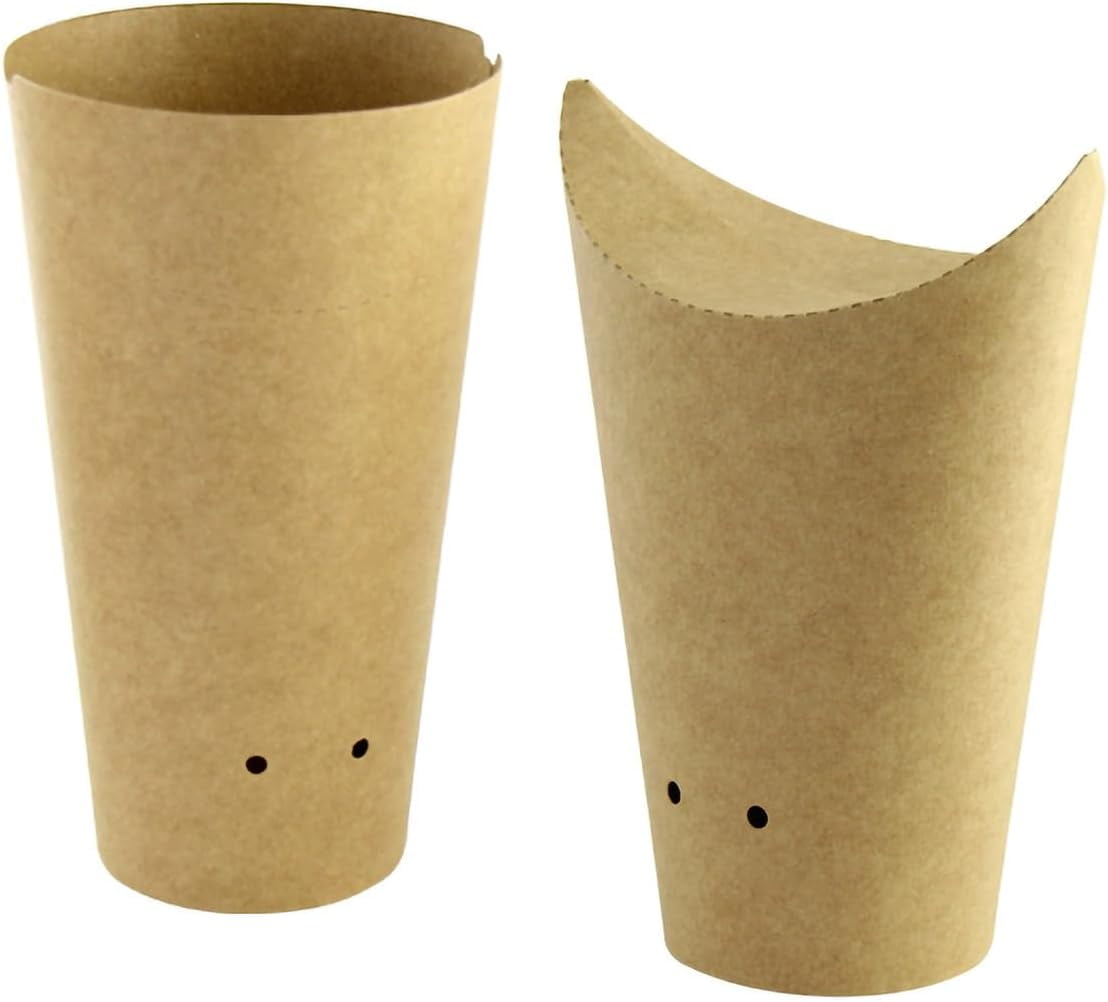 EcoQuality 20oz Disposable Closeable Kraft Paper French Fry Container ...