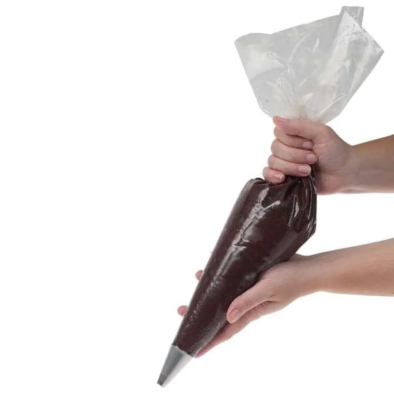 EcoQuality 21" Durable Slip Resistant Clear Plastic Decorative Pastry Bag for Baking, Frosting, Bakery, Cupcake, Cake Decoration (100)