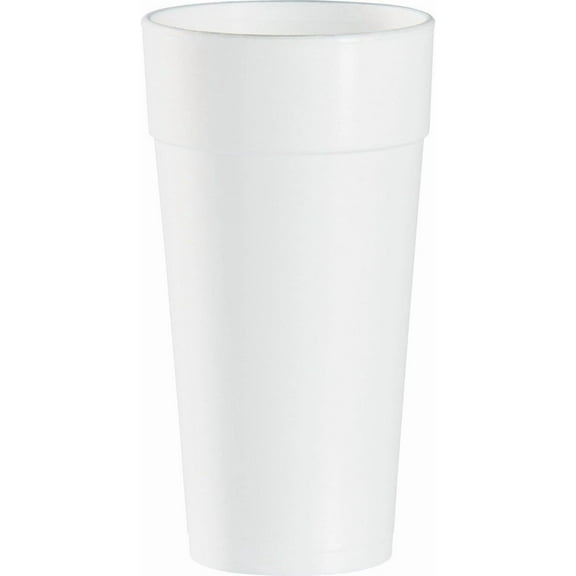 EcoQuality 24 oz Tall White Insulated Foam Drinking Cup Single Use Disposable for Drinks Coffee Tea Juice Soda Espresso Latte Cooler Water Cups (50)