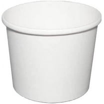 EcoQuality [25 Count] 12 oz Disposable White Paper Soup Containers - Half Pint Ice Cream Containers, Frozen Yogurt Cups, Restaurant, Microwavable, Take Out, to Go Deli Containers, Recyclable