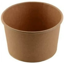 EcoQuality [25 Pack] 8 oz Disposable Kraft Paper Soup Containers - Half Pint Ice Cream Containers, Frozen Yogurt Cups, Restaurant, Microwavable, Take Out, Food Storage, Recyclable