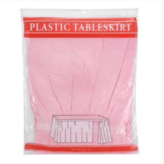 EcoQuality 29" x 14" Pink Tableskirt Tablecover - Durable Tablecloth - Table Cover for Dining, Buffet Parties and Camping (6)