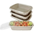 thumbnail image 1 of EcoQuality 29oz Disposable Bowls with Clear Lids - Rectangular Compostable Sugarcane Fiber Biodegradable Paper Bowls Eco-Friendly Take Out Food Storage Containers, Microwave Safe (400 PACK), 1 of 1