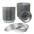 thumbnail image 1 of EcoQuality [300 Pack] - 6 Inch Disposable Round Aluminum Foil Take-Out Pans with Board Lids Set - Disposable Tin Containers, Perfect for Baking, Cooking, Catering, Cake Pans, Parties, Restaurants, 1 of 7