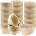 thumbnail image 1 of EcoQuality 3oz Compostable Portion Cups with Lids Condiment Souffle Bagasse Cups with Lid - Sugarcane, Biodegradable Perfect For Sauces, Samples, Condiments, Slime, Jello Shot, Food Storage (1000), 1 of 7