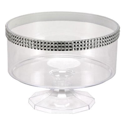 EcoQuality 40 oz. Trifle Bowl with Jewel Accent - Disposable Plastic Soup Bowls, Heavy Duty Plastic Salad Bowls, Dessert Bowl for Baby Showers, Weddings, Birthday Party (36)