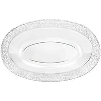 EcoQuality 48oz Clear Design Plastic Oval Bowl - Elegant Disposable Serving for Parties Weddings Catering Buffets Salads Sides Fruits Durable for Events and Entertaining (2)