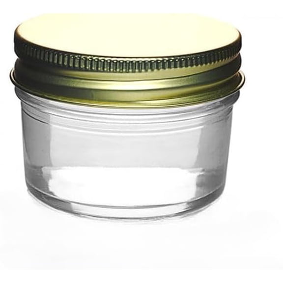 EcoQuality 4oz Glass Mason Jars with Metal Screw On Lids 70mm Wide Mini Storage Jar for Canning Honey Spices Herbs Desserts DIY Crafts Kitchen Organization (4)