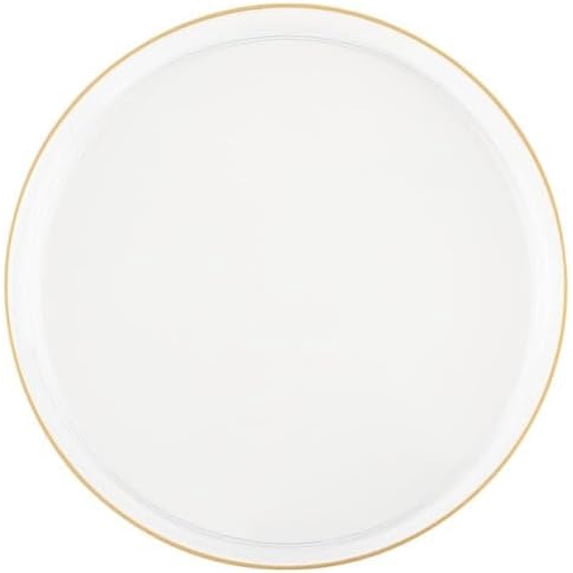 EcoQuality 5.5 inch Clear Dessert Plates with Gold Rim – Disposable, Elegant, Disposable, Versatile Plates for Everyday Use, and Special Occasions – Stylish Tableware (10)