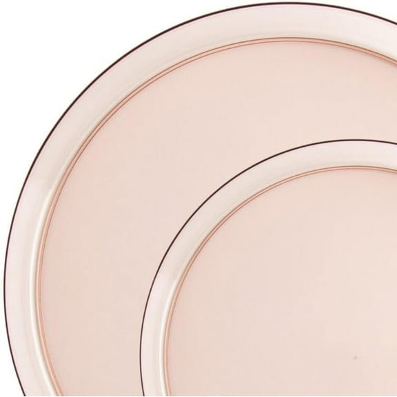 EcoQuality 5.5 inch Dessert Plate and 8 inch Transparent Rose Plastic Salad Plate – Disposable, Elegant, Durable, Versatile Plates for Everyday Use, Special Occasions and Stylish Tableware (20)