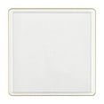 thumbnail image 1 of EcoQuality 5" inch Disposable Square Translucent Clear Plastic Plates with Gold Rim, China Like Party Plates, Heavy Duty Dessert Plate, Salads, Weddings, Baby Showers, Catering, Non Toxic (50), 1 of 4