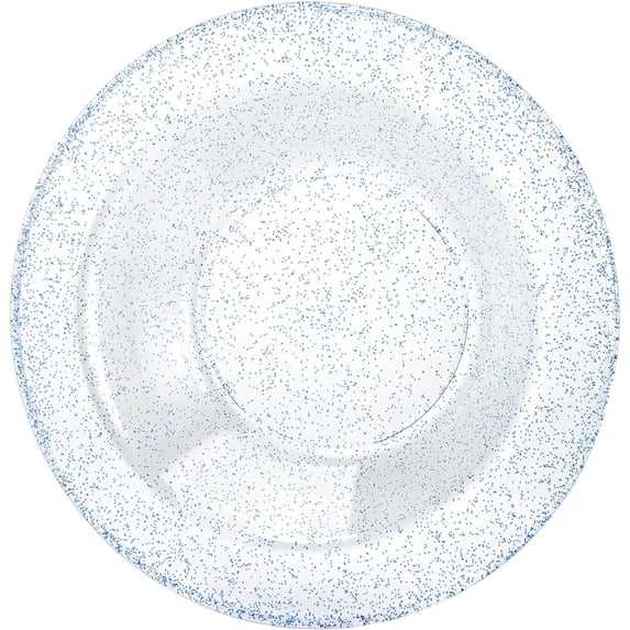 EcoQuality 5 oz Blue Round Plastic Bowl with Glitter Design – Elegant & Disposable Tableware for Parties, Desserts, Snacks & Catering – Weddings, Birthdays, Events – Durable & Stylish Design (70)
