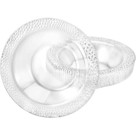 EcoQuality 5 oz Clear Round Plastic Bowl Pebble Design - Elegant Disposable Serving Bowl for Weddings, Parties, and Special Events - Durable, Reusable Tableware - Catering and Buffets (10)
