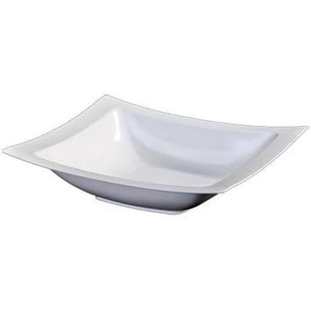 EcoQuality 5 oz Pearl White Rectangle Plastic Bowl - Elegant Disposable Serving Bowl for Weddings, Parties, and Special Events - Durable, Reusable Tableware - Catering and Buffets (10)