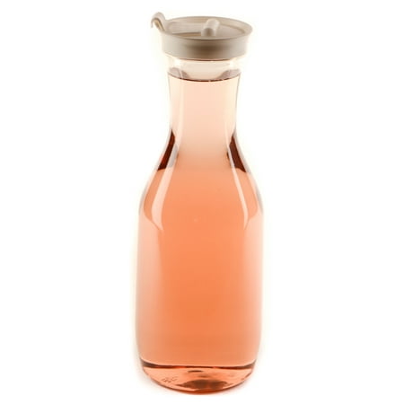 EcoQuality 50 Ounce Clear Plastic Pitcher with Hinged Flip Top Lid
