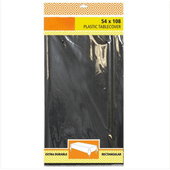 EcoQuality 54" x 108" Black Rectangle Table Cloth - Durable Tablecloth - Table Cover for Dining, Buffet Parties and Camping (5)