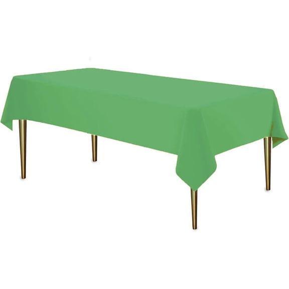 EcoQuality 54" x 108" Green Rectangle Tablecover - Durable Tablecloth - Table Cover for Dining, Buffet Parties and Camping (24)