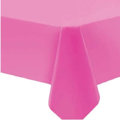 EcoQuality 54" x 108" Hot Pink Rectangle Tablecover - Durable Tablecloth - Table Cover for Dining, Buffet Parties and Camping (48)