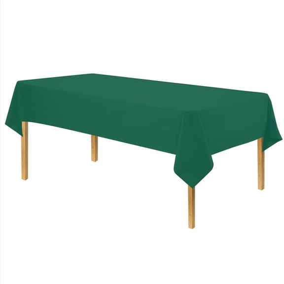 EcoQuality 54" x 108" Hunter Green Rectangle Tablecover - Durable Tablecloth - Table Cover for Dining, Buffet Parties and Camping (1)