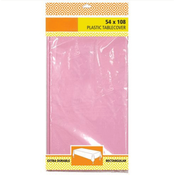 EcoQuality 54" x 108" Pink Rectangle Table Cloth - Durable Tablecloth - Table Cover for Dining, Buffet Parties and Camping (25)